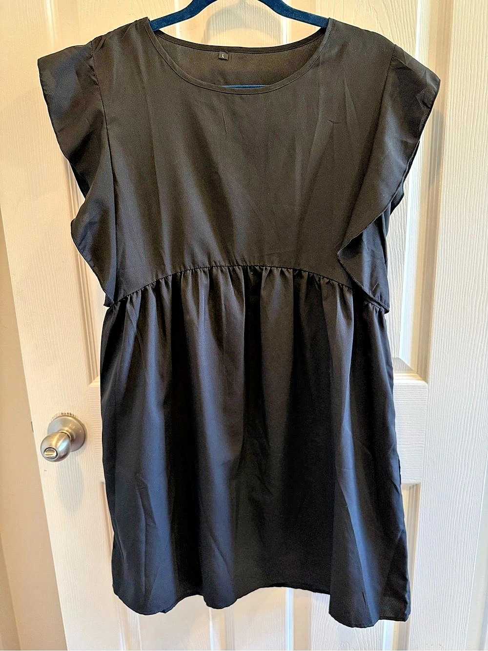 SHEIN Black Ruffle Sleeve Mini Dress Size Large